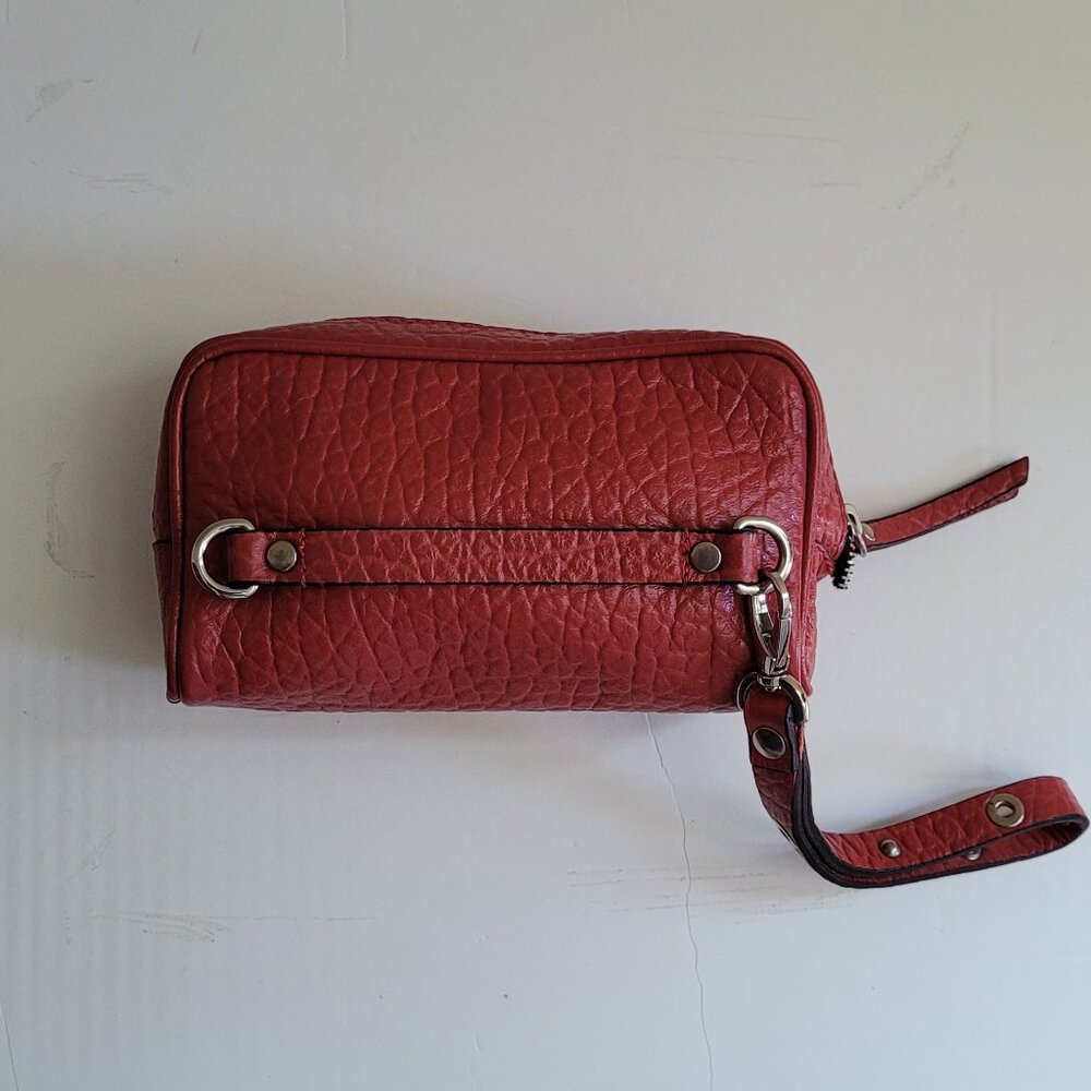 AB Bellucci Red Leather Clutch Handbag, Asia Bellucci Red Clutch